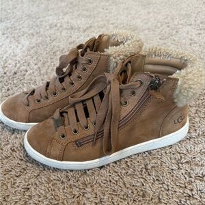 UGG Tan High-Top Sneakers with Cozy Lining